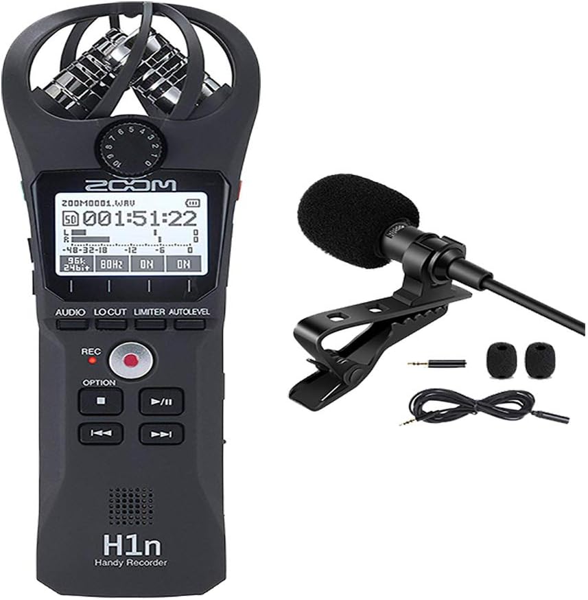Zoom H1n Handy Recorder with Lavalier lapel mic