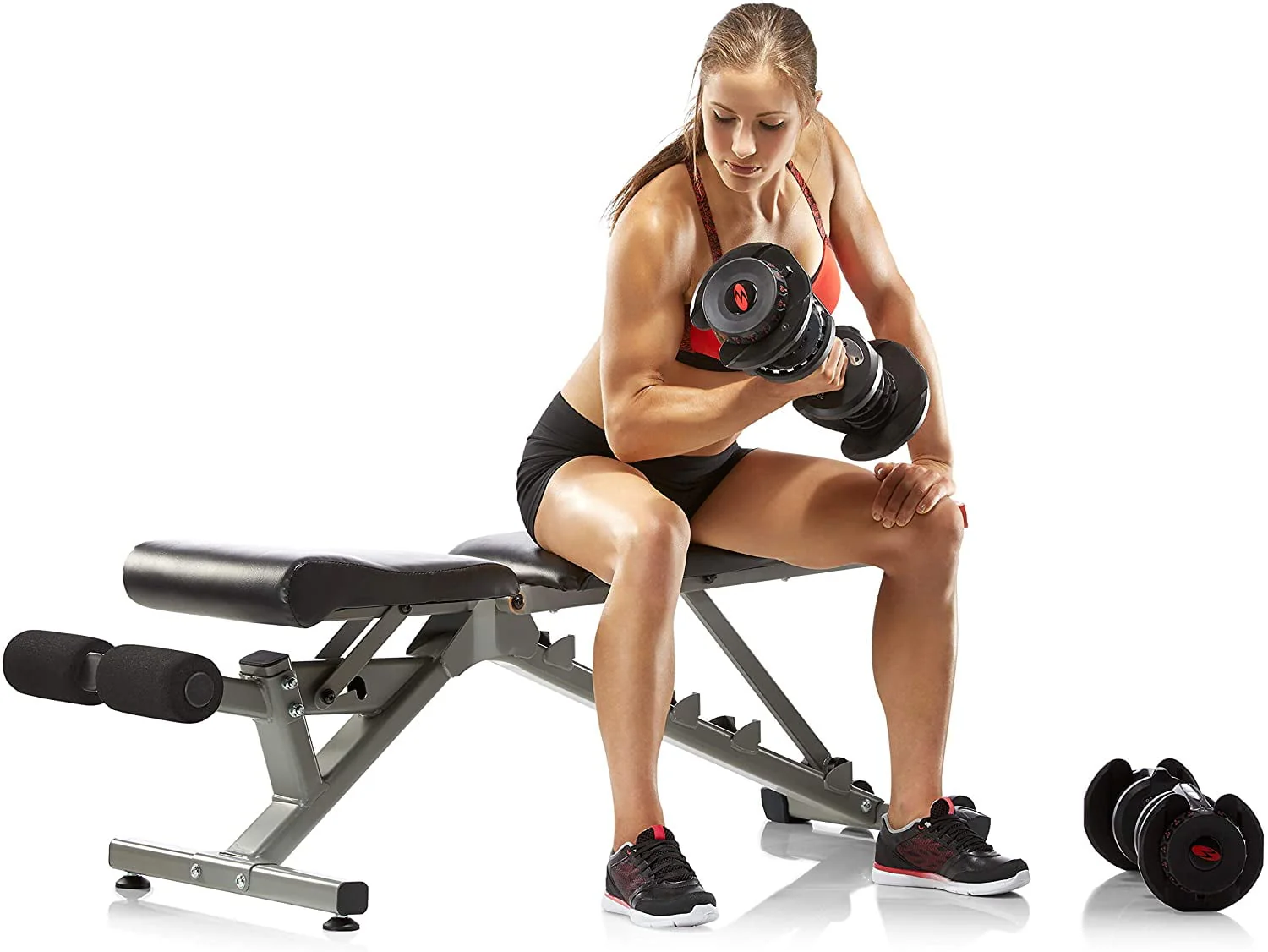 Bowflex SelectTech 1090 Adjustable Workout Exercise Dumbbell Weights, Pair