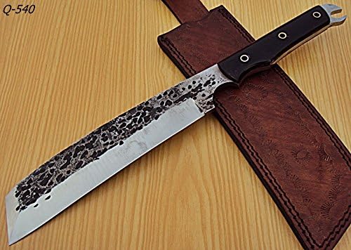 REG-Q-540- Custom Handmade Hi Carbon Steel(1095) Full Tang 13.3 Inches Nakiri Knife.