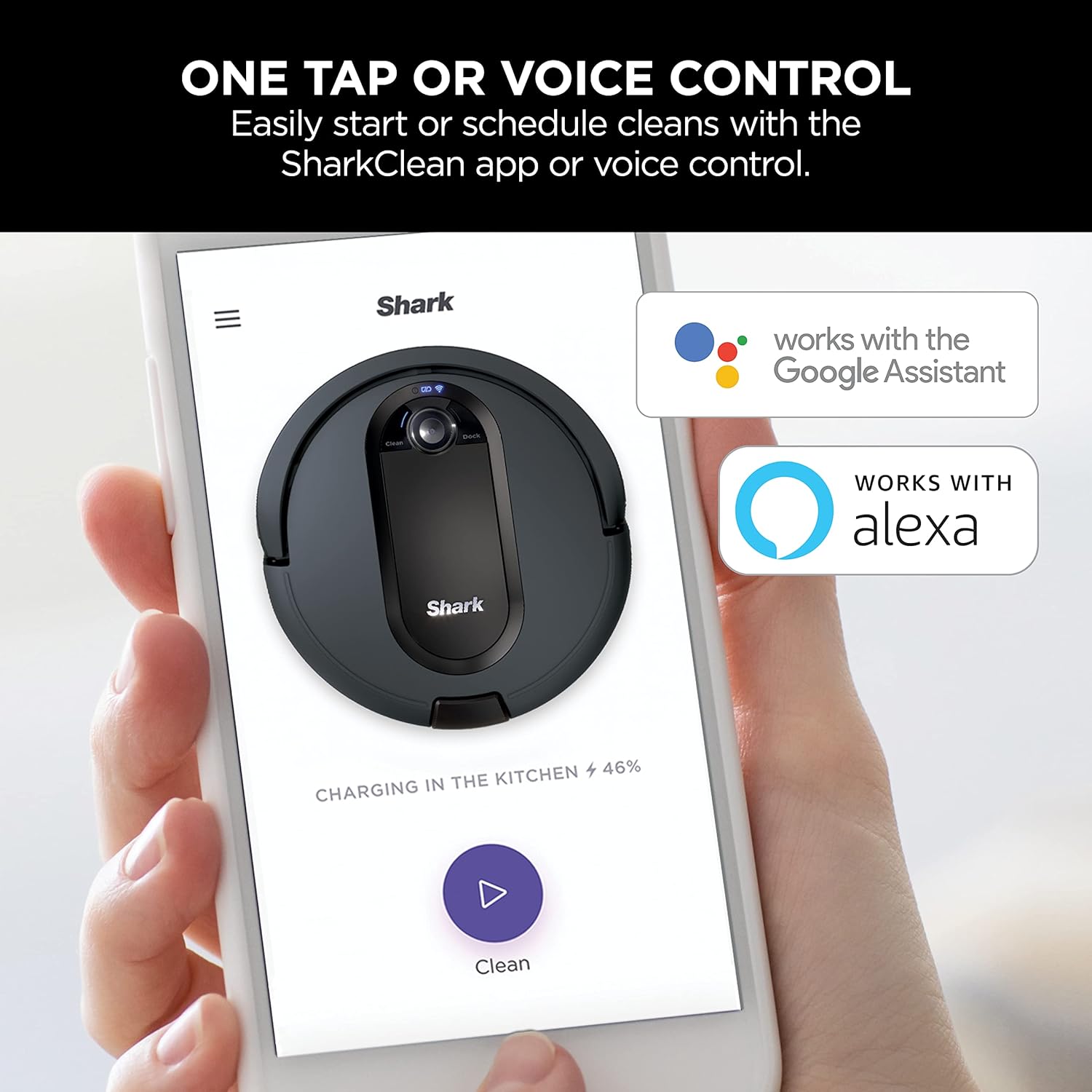Shark RV1001AE IQ Robot Self-Empty XL, Robot Vacuum with IQ Navigation, Home Mapping, Self-Cleaning Brushroll, Wi-Fi Connected, Works with Alexa, Black