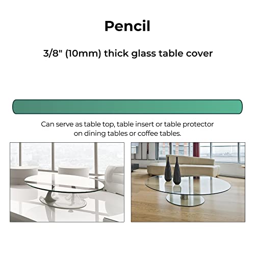 39" Inch Round Glass Table Top 1/2" Thick Tempered Beveled Edge by Fab Glass and Mirror