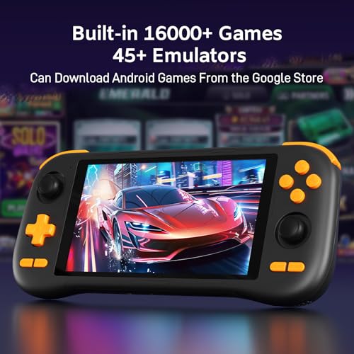 kinhank K56 Retro Handheld Game Console, Support 16000+ Games, Equipped with 128G TF Card, Android 14.0 System, Portable Retro Video Game Console, 5.5 Inch IPS Touch Screen, 2.4G/5G, BT 5.0 (128GB)