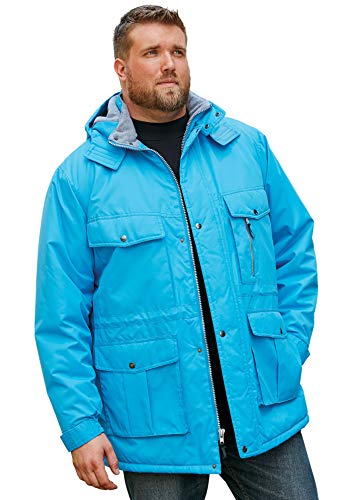 Boulder Creek by KingSize Men's Big & Tall Fleece-Lined Parka With Detachable Hood And 6 Pockets