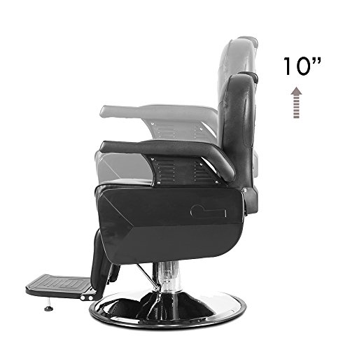 Paddie Black Barber Chair Heavy Duty Reclining Hydraulic Professional for Salon/Barbershop/Hair Stylist