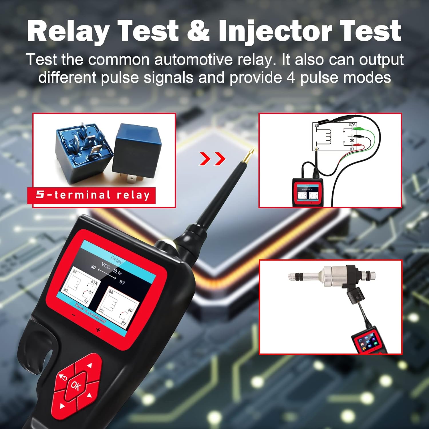 TopDiag P200 Automotive Circuit Tester, Power Circuit Probe Kit, 9~30V with Multimeter/Relay/Fuel Injector Tester/Activating Component/0~5V Power with 20ft Cable for 12V 24V Vehicle