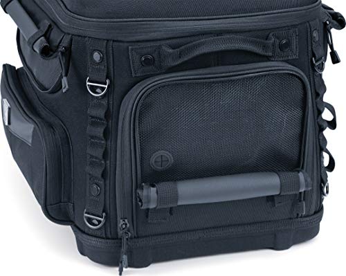 Kuryakyn 5723 Titan Pet Palace: Portable Weather Resistance and Heat Reducing Motorcycle Dog/Cat Carrier Crate for Touring Seat, Black Large