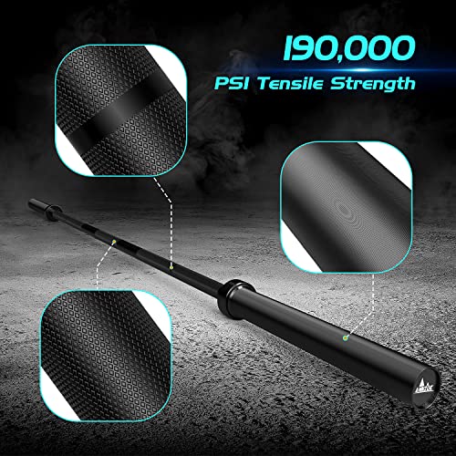 Olympic Barbell Bar 7-Foot Weight Bar, Rated 700 lbs for Weight Capacity, Men’s Solid Iron Weighted Workout Barbell Weight Straight Weightlifting Technique Bar