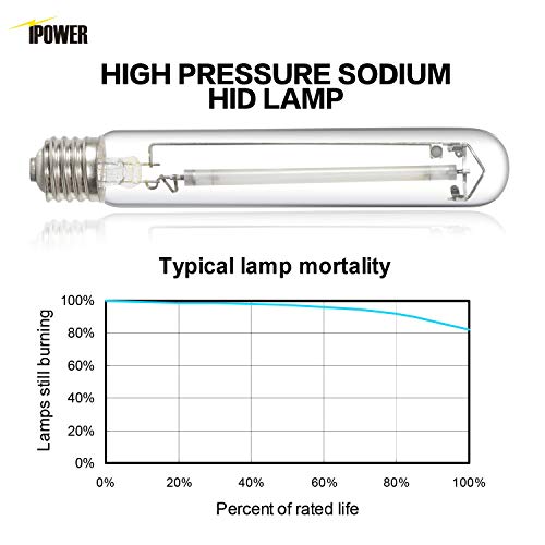 iPower Horticulture 400W HPS Grow Light Kit, 6" Hydroponics Air Cooled Reflector, Digital Dimmable Electronic Ballast, High Pressure Sodium Bulb, Plug-in Mechanical Timer