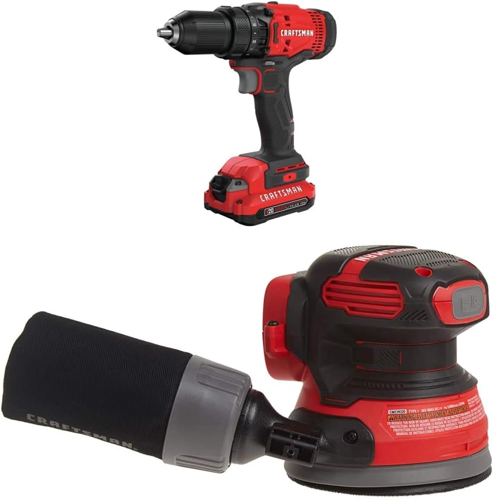 CRAFTSMAN V20* Cordless Drill/Driver Kit (CMCD700C1) Pack of 2