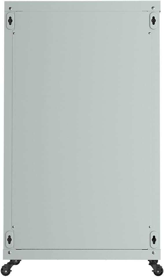 Sysracks 18U Wall Mount Gray IT Network Av Data Server Rack Cabinet Enclosure 24 Inch Depth - 2 Shelves - 8-Way PDU - Fan - Casters - Hardware