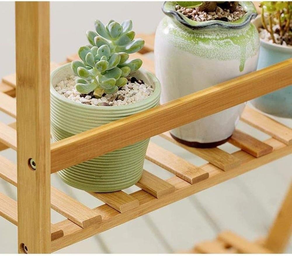Plant Stands,Flower Pot Frame Folding Flower Stand,Wooden 3 Layer Bamboo Stand,Ladder Framenishings/100Cm
