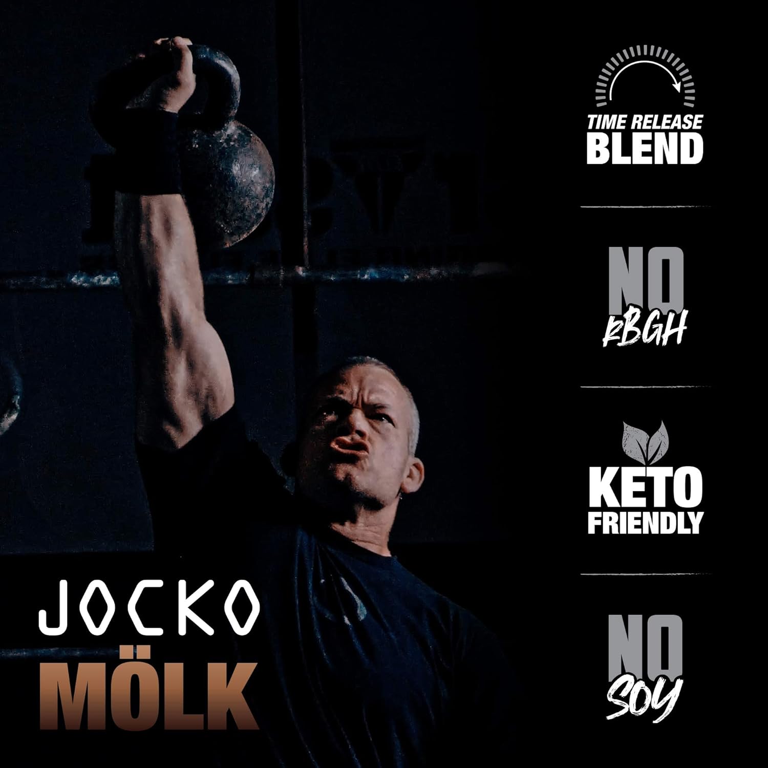 Jocko Mölk Protein Powder (Chocolate) - Keto, Probiotics, Grass Fed Whey, Digestive Enzymes, Amino Acids, Sugar Free Monk Fruit Blend - Supports Muscle Recovery and Growth - 31 Servings Pack of 2