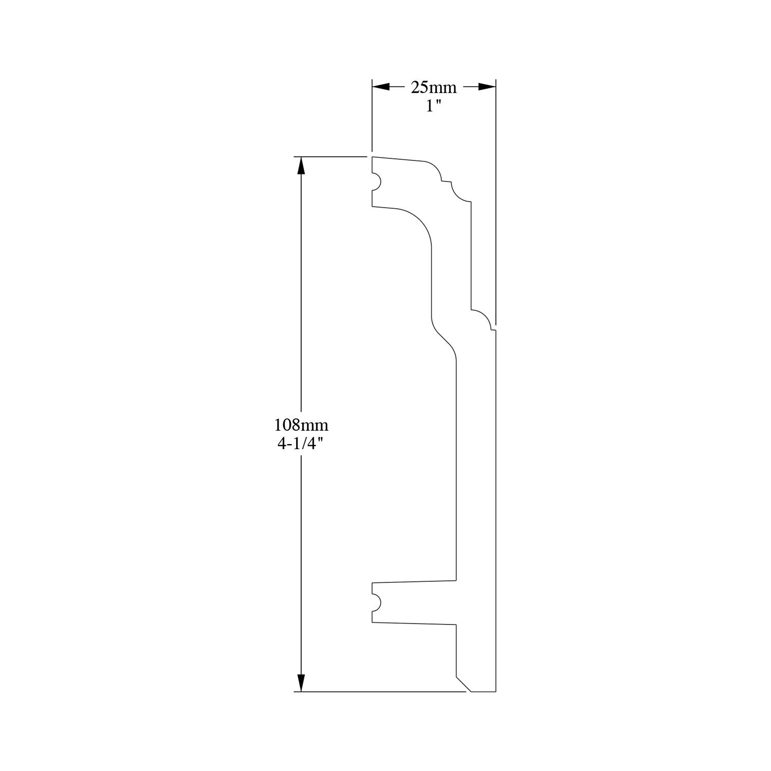 Orac Decor Flexible Baseboard MOULDING 4-1/4in H x 78-3/4in Long | SX155F