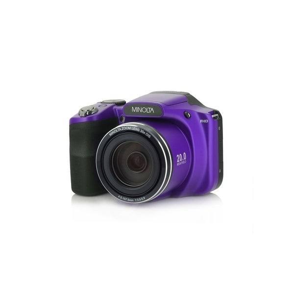 Minolta 20.0-Megapixel 1080p Full HD Wi-Fi Mn35z Bridge Camera with 35x Zoom (Purple)