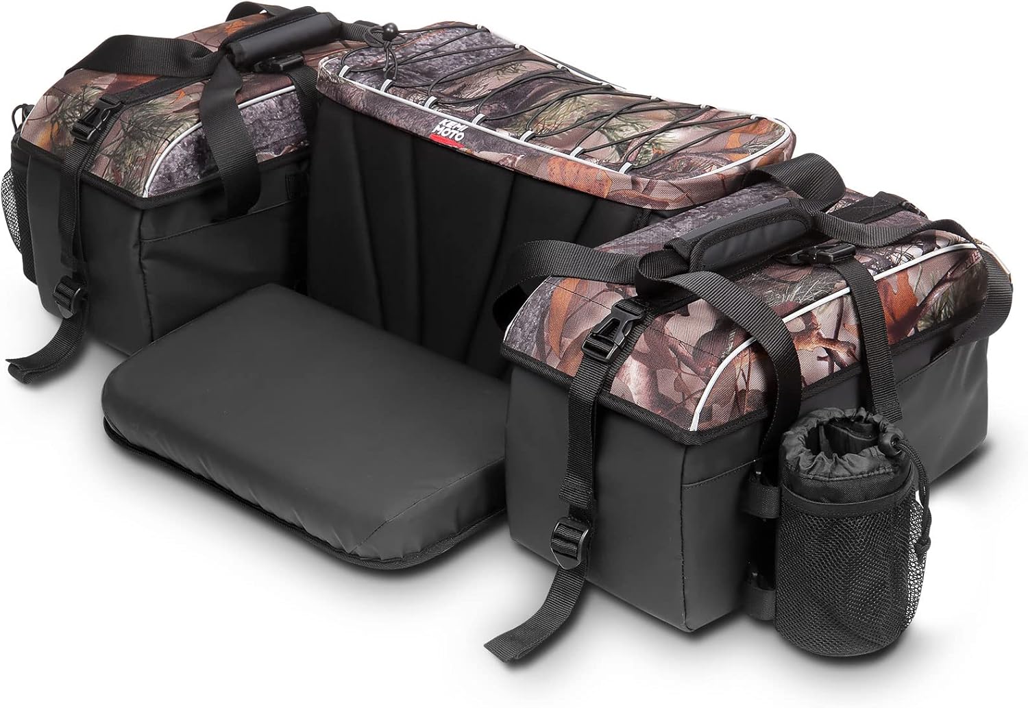 ATV Storage Bag, kemimoto Camo ATV Padded Bag w/Soft Coolers, Waterproof ATV Rear Seat Bag w/Cushion, ATV Cargo Bag Compatible with Polaris Sportsman Rancher Rubicon Foreman Grizzly