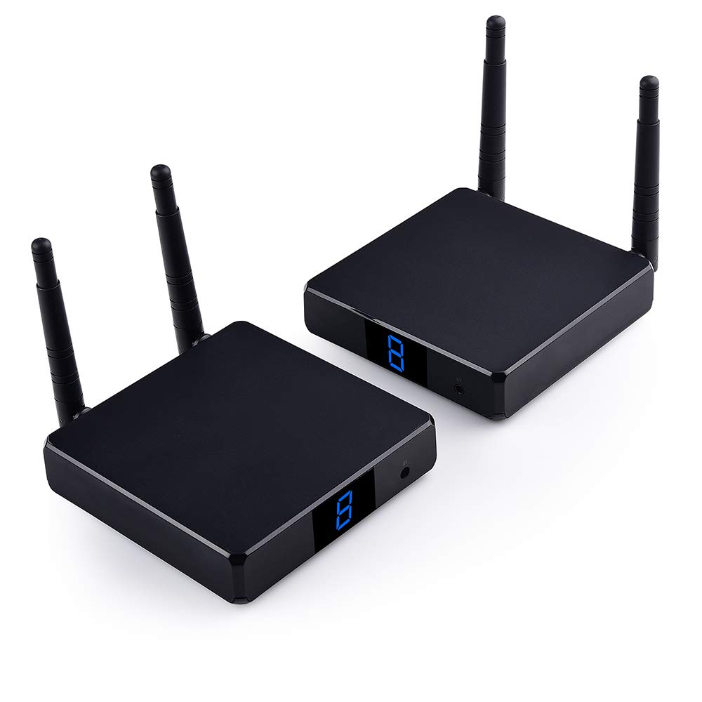 Wireless HD Transmitter and Receiver Wireless HD Extender Wireless HD Sender 2.4G/5.8G up to 100M/330FT HDMI Wireless Audio Video for HD TV / Projector Maybe delay
