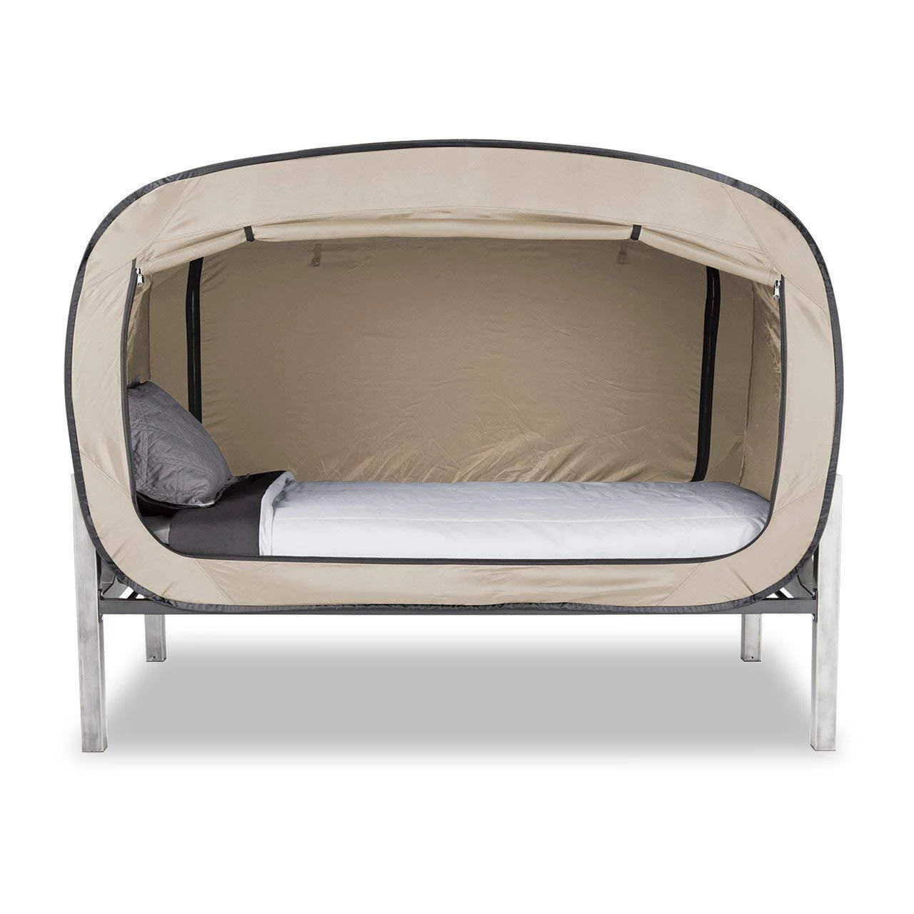 Privacy Pop Bed Tent - Queen / Tan