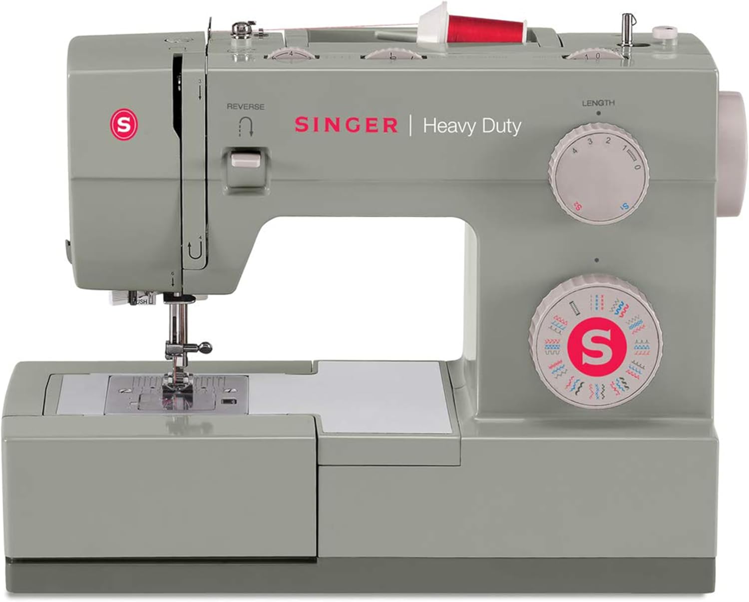 SINGER | Heavy Duty 4452 Sewing Machine + SINGER | Universal Hard Carrying Case for Most Free-Arm Portable Sewing Machines, Non-Slip Inner Tray, Sewing Machine Protection and Easy Storage