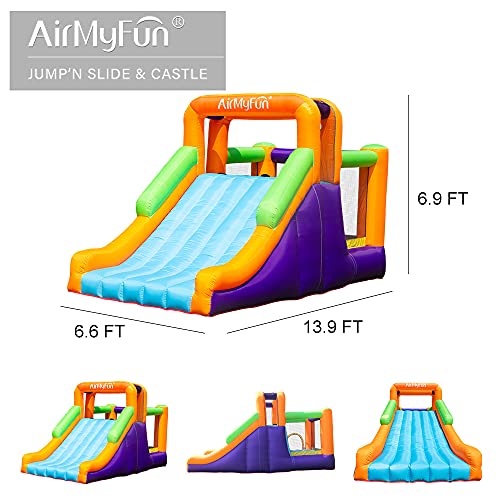 Bounce House with Slide Inflatable Durable Sewn Jumper Castle Bouncy House for Kids Outdoor Indoor