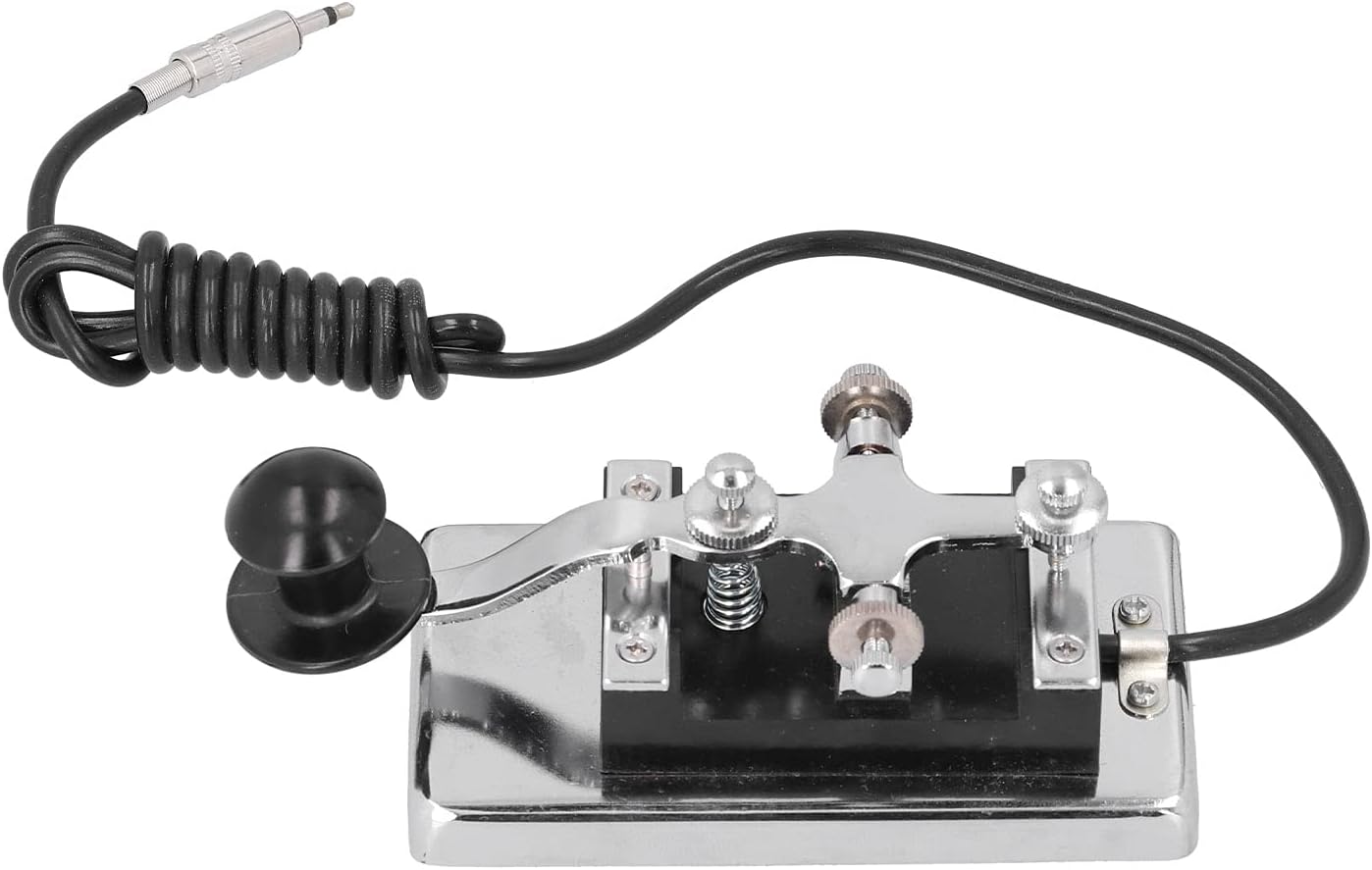 Morse Key Eujgoov HY-K4 Stainless Steel CW Telegraph Key DIY Telegraphing Key for Shortwave Radio Communication Teaching