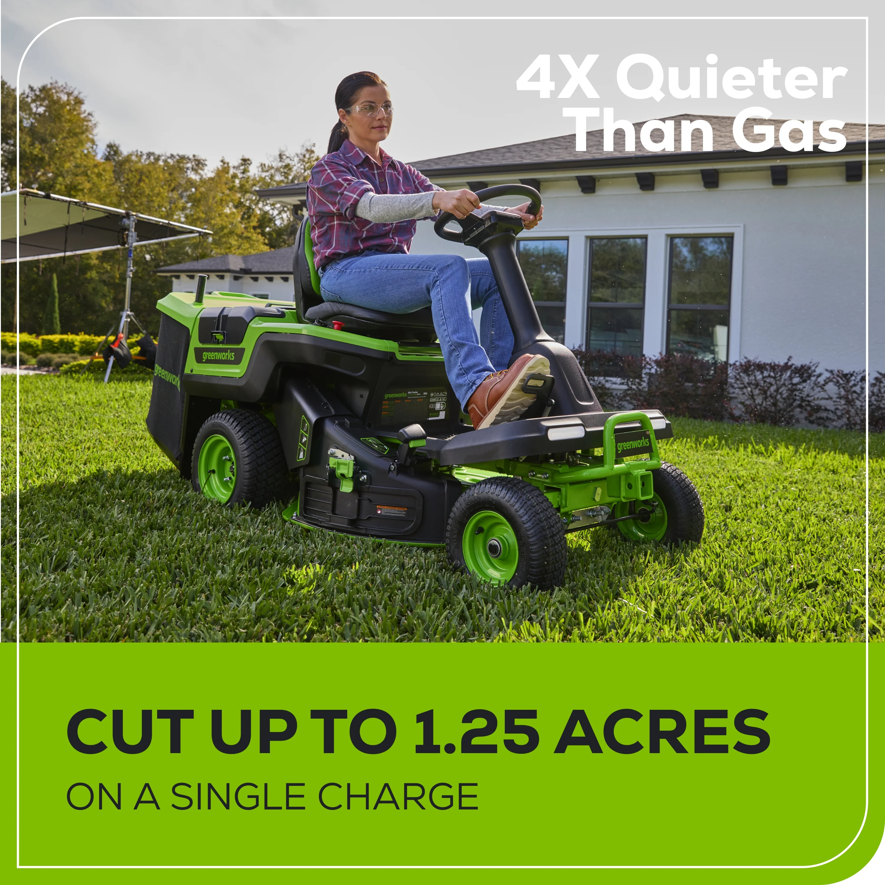 Greenworks 60V 30” CrossoverT Riding Lawn Tractor with (2) 8.0 Ah, (2) 4.0 Ah Batteries & 600-Watt Charger 7421902
