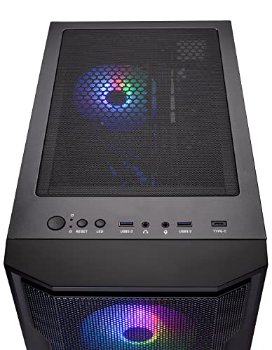 Skytech Blaze4 Mini Gaming PC Desktop, Ryzen 7 5700 3.7 GHz (4.6GHz Turbo Boost), NVIDIA RTX 4060 8GB GDDR6X, 1TB SSD, 16GB DDR4 RAM 3200, 650W Gold PSU, Wi-Fi, Win 11 Home