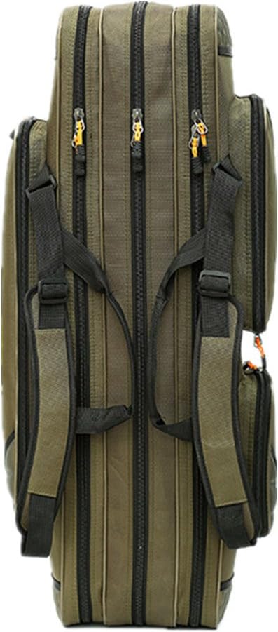 UNISTRENGH 3 Layers Portable Folding Fishing Rod Carrier Reel Case Bags Fish Pole Tools Storage Bag Case Pro Gear Tackle for Shoulders,Handles