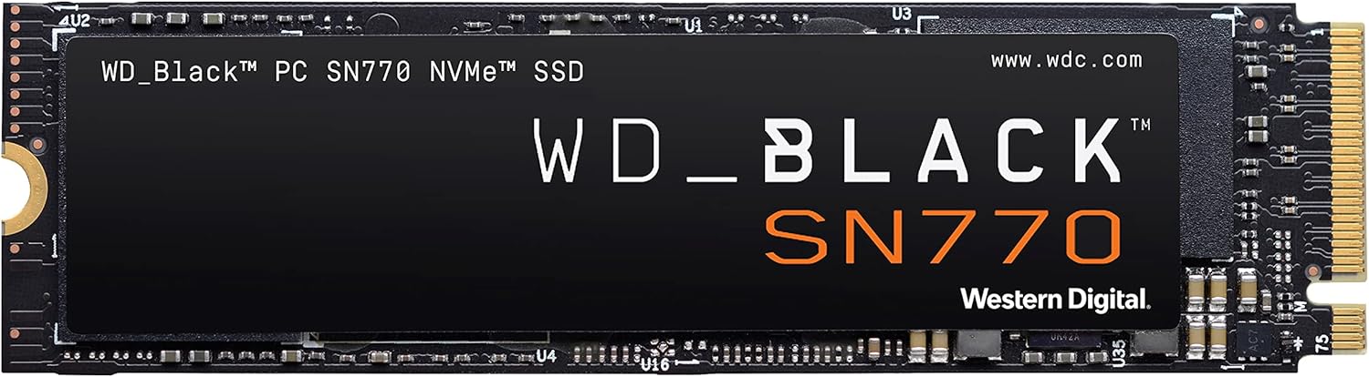 WD_BLACK 1TB SN770 NVMe Internal Gaming SSD Solid State Drive - Gen4 PCIe, M.2 2280, Up to 5,150 MB/s - WDS100T3X0E