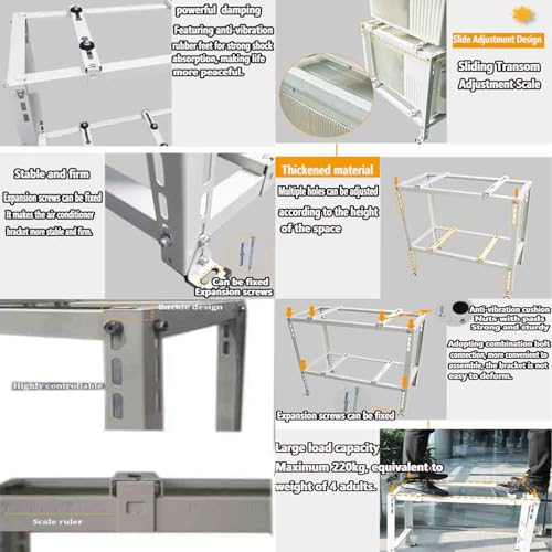 Double Levels Ground Stand for Mini Split Air Conditioners Heat Pump System,Heavy Duty Ground Stand for Mini Split 9,000-18,000 BTU,Condenser Stand for Ductless Mini Split Air Conditioner Stand&HVAC