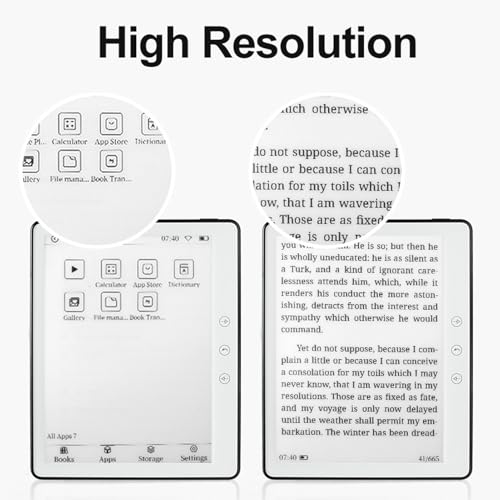 E Book Reader 5.76 Inch Touch Screen, E Ink Technology E Reader Devices, Ultra Thin & Lightweight Digital Notebook, 1GB 16GB Eye Friendly E Reader for Android 8.1