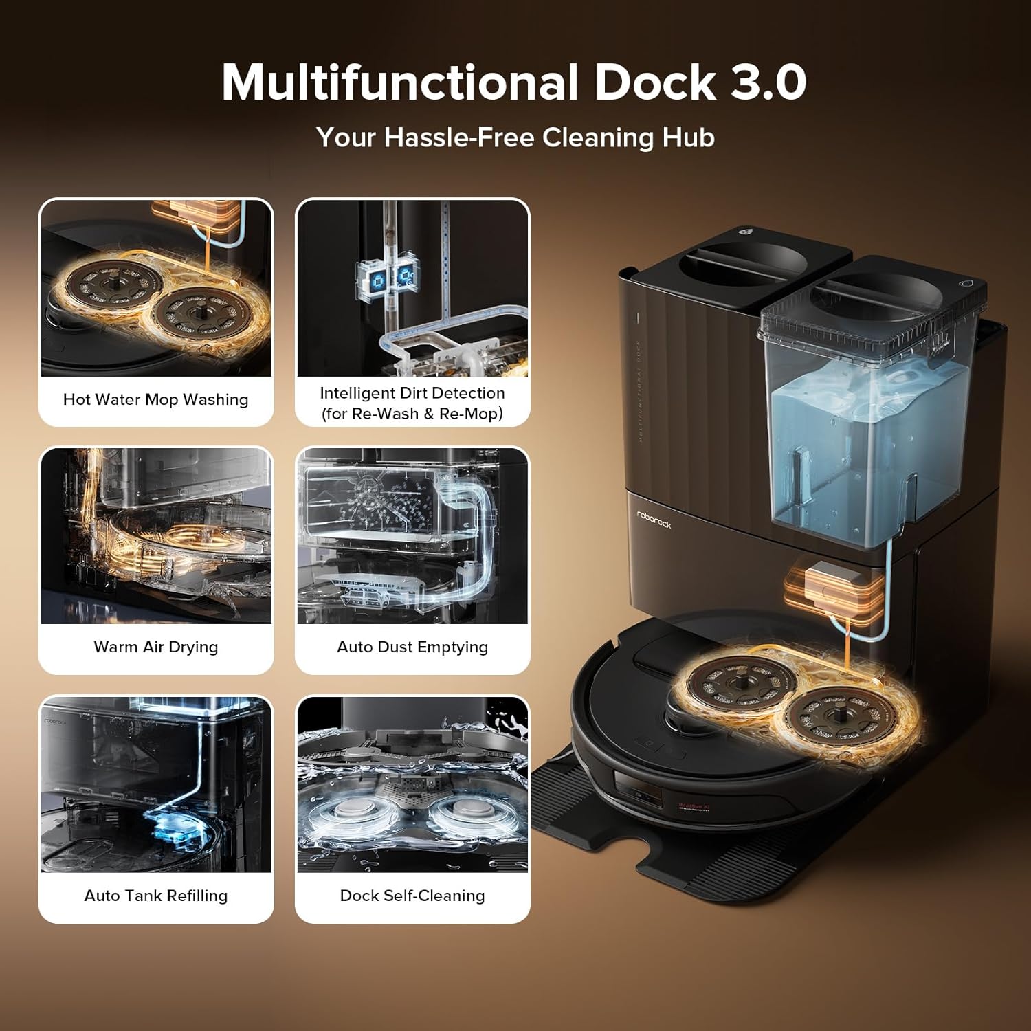 roborock Qrevo Master Robot Vacuum and Mop with Multi-Surface Floor Cleaning Solution