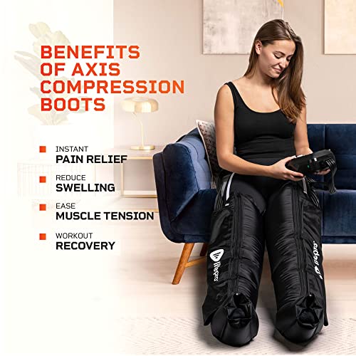 LifePro Axis Pro Air Sequential Compression Massager -Air Sequential Compression Device for Legs, Calf, Thigh and Foot -Air Compression Leg Massager for Circulation, Pain & Stiff Joints in Athletes