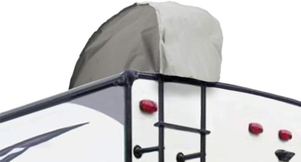 Eevelle Goldline Travel Trailer RV Cover - Waterproof, Heavy Duty, Marine Grade, UV Protection, Durable, Breathable, Anti Rot - Tan - Gray