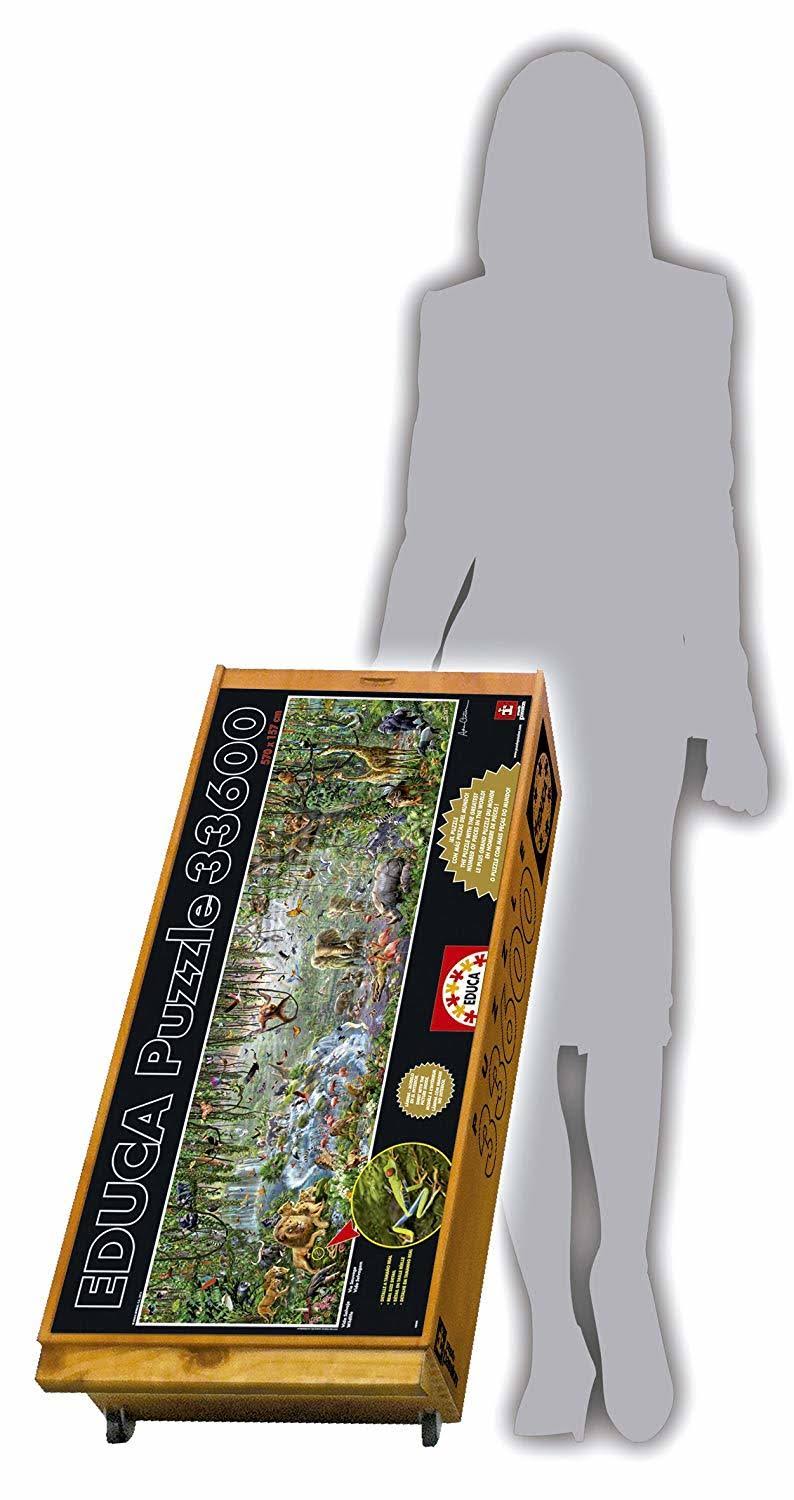 Educa 33,600 Piece Wild Life Puzzle with Wheeled Wooden Carry Case