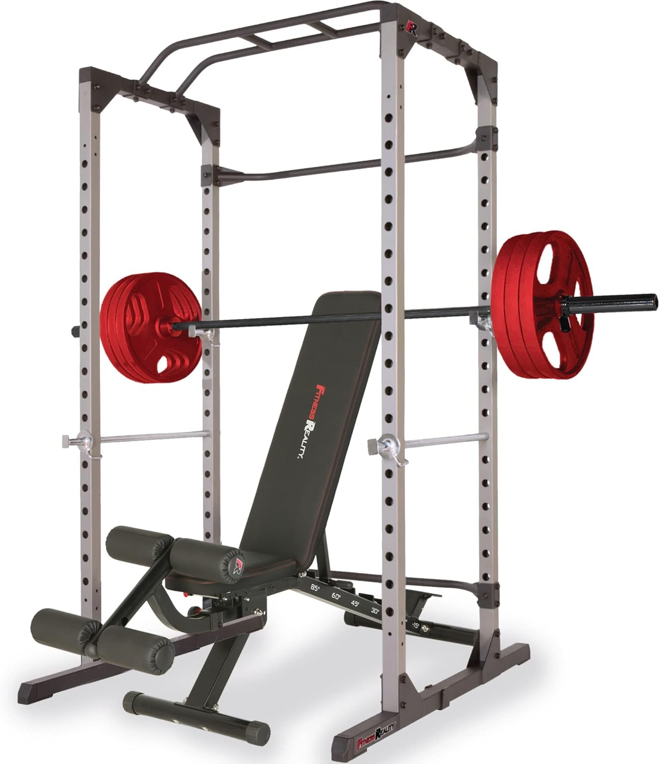 Fitness Reality Squat Rack Power Cage with | Optional Lat Pulldown & Leg Holdown Attachment | Squat and Bench Rack Combos| Super Max 810 XLT |