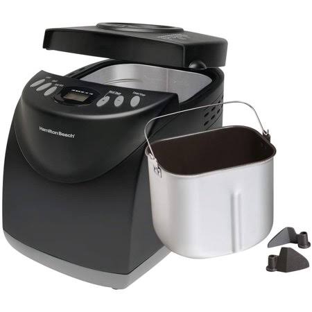Hamilton Beach 2 lb Digital Bread Maker, Programmable, 12 Settings + Gluten Free, Dishwasher Safe Pan + 2 Kneading Paddles, Blac
