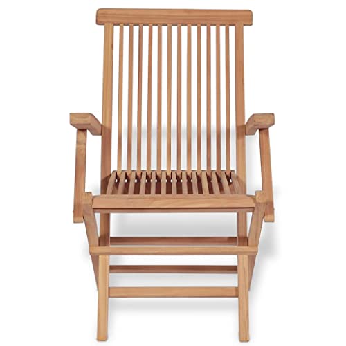 5 Piece Patio Dining Set Solid Teak Wood,Teak Wood Patio Dining Set with Folding Chairs for Outdoor Camping and Picnics Furniture Sets for Patio, Lawn & Garden
