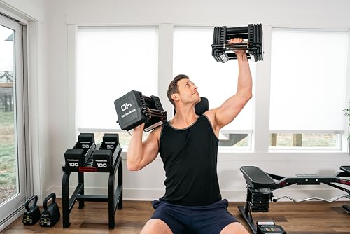 PowerBlock Pro 100 Adjustable Dumbbell, Sold As A Single Unit 5-100 lb Dumbbell &ndash; Durable Steel Build, Innovative Workout Equipment, Strength Training