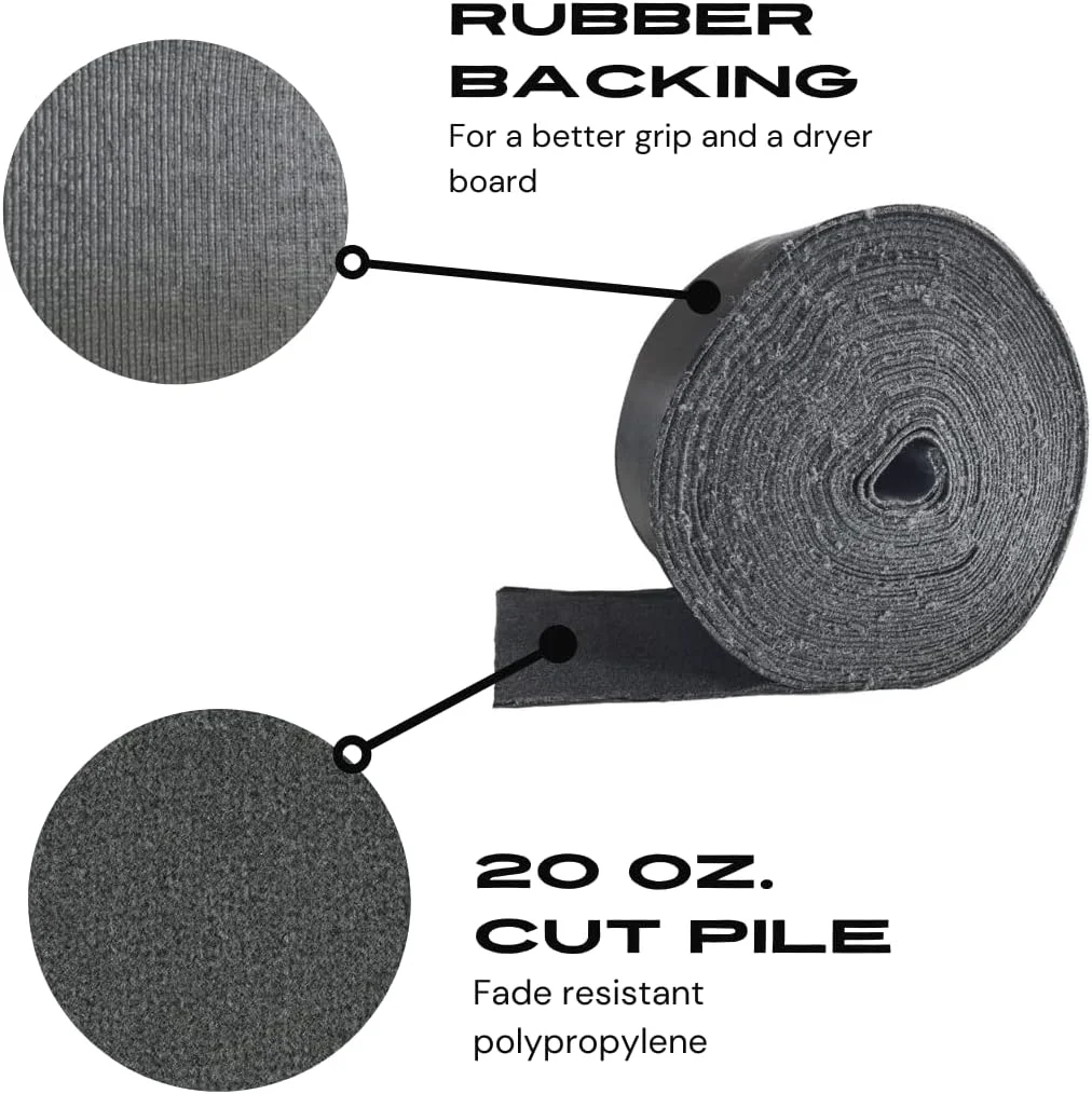 Boat Trailer Bunk Carpet, Trailer Guide Carpet, Marine Carpet, Boat Carpet, Bunk Padding, (Midnight Grey, 20oz 12" (in) Wide x 100' (ft) Long)