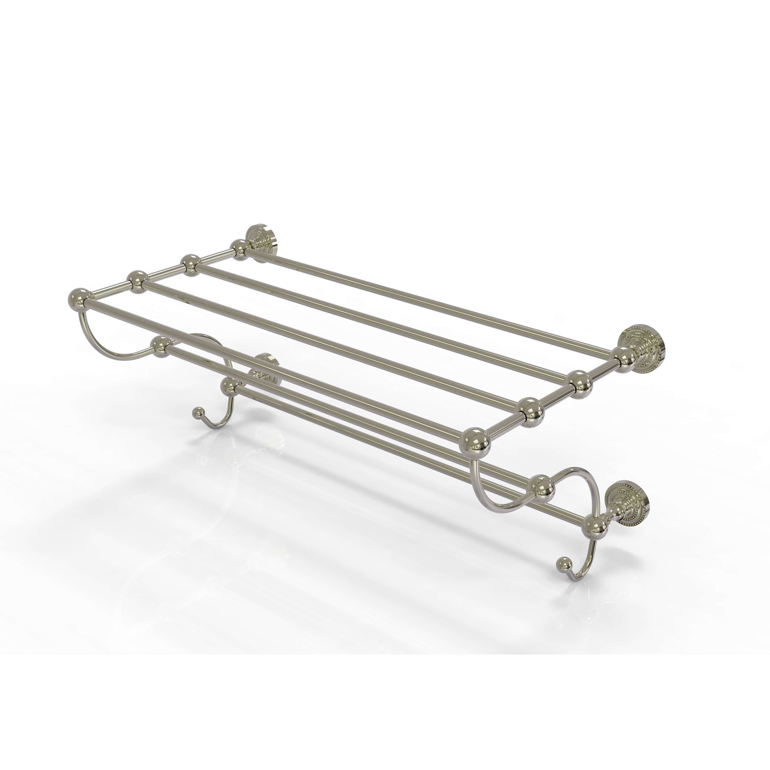Allied Brass Dottingham Collection 24 inch Train Rack Towel Shelf Polished Nickel
