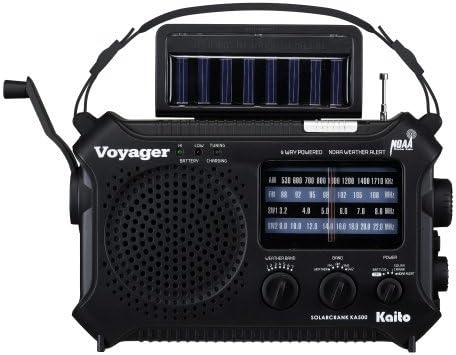 Kaito KA500 5-way Powered Emergency AM/FM/SW NOAA Weather Alert Radio with Solar,Dynamo Crank,Flashlight and Reading Lamp, Color Black