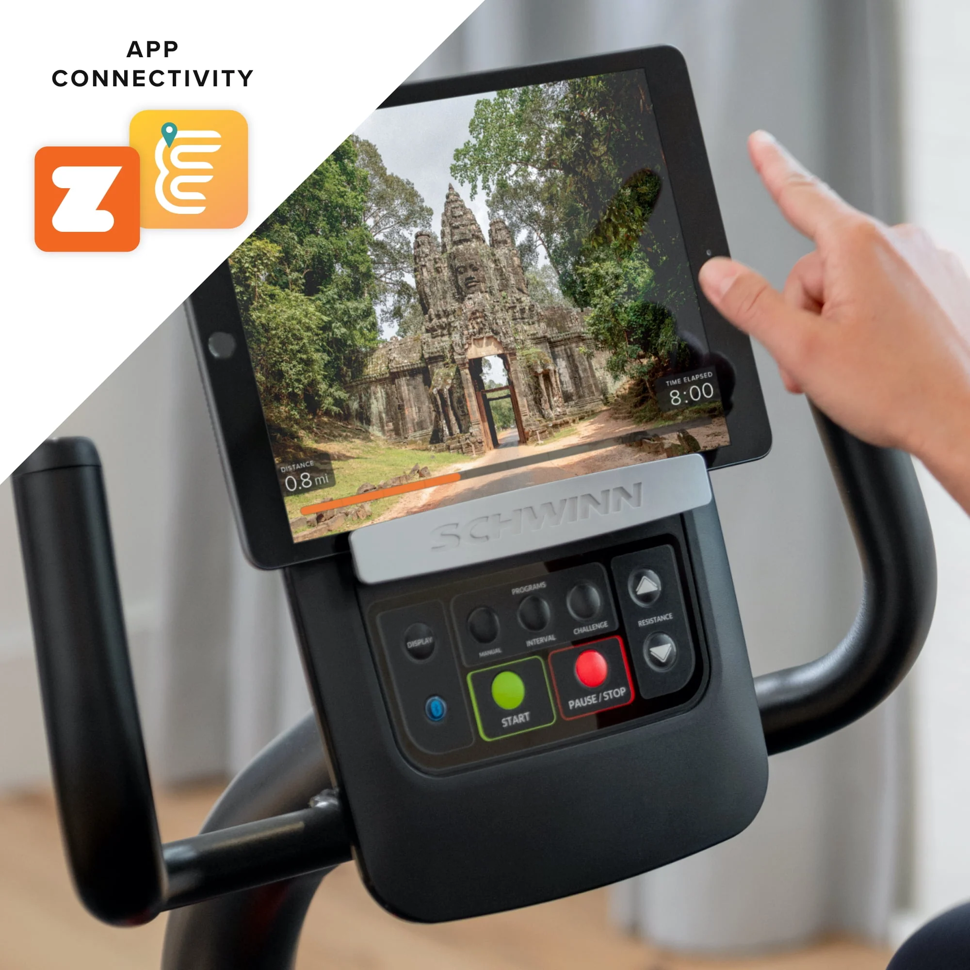 Schwinn 230 Recumbent Exercise Bike with Explore the World and Zwift Compatibility