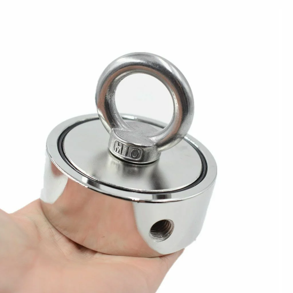 Upto 1300 Lbs Fishing Magnet Kit Pull Force Strong Neodymium + Rope + Carabiner