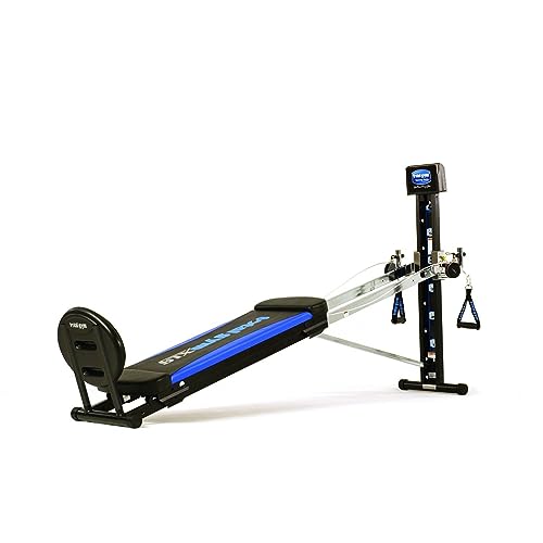 Total Gym XLS Men/Women Universal Total Body Training Home Gym Workout Machine with Squat Stand, Leg Pull, 2 Ankle Cuffs, and Exercise Chart