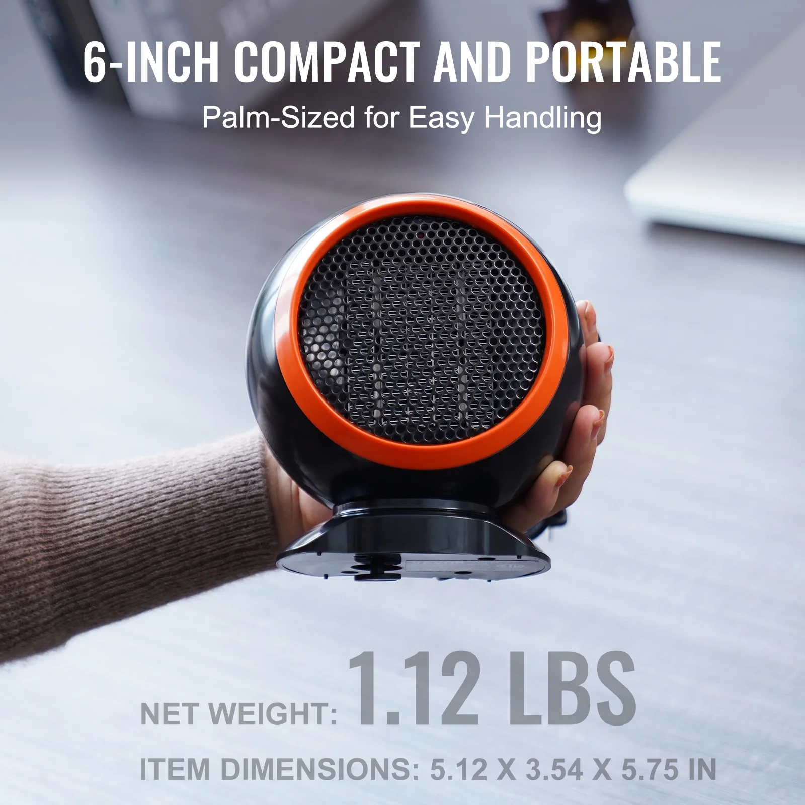 BENTISM 500W Electric Fan Forced Portable Space Heater 6 in Overheat Protection