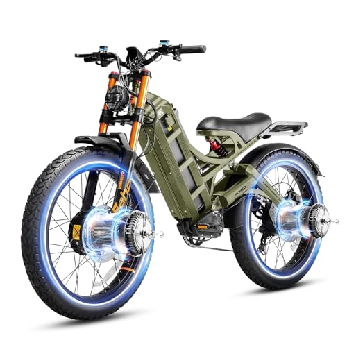 2025 Romeo Pro 3/Pro 2 Electric Bike for Adults 5000W/4000W Dual Motor E Bike 50/46MPH 60V/80Ah 52V/70AH Long Range Electric Bicycle,26 * 4.0 Fat Tire Full Suspension Electric Mountain Bike
