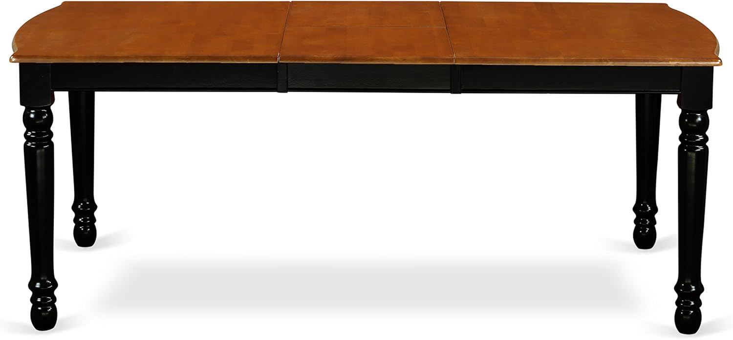 East West Furniture DOKE7-BCH-W Dover 7 Piece Modern Set Consist of a Rectangle Wooden Table with Butterfly Leaf and 6 Dining Room Chairs, 42x78 Inch, Black & Cherry