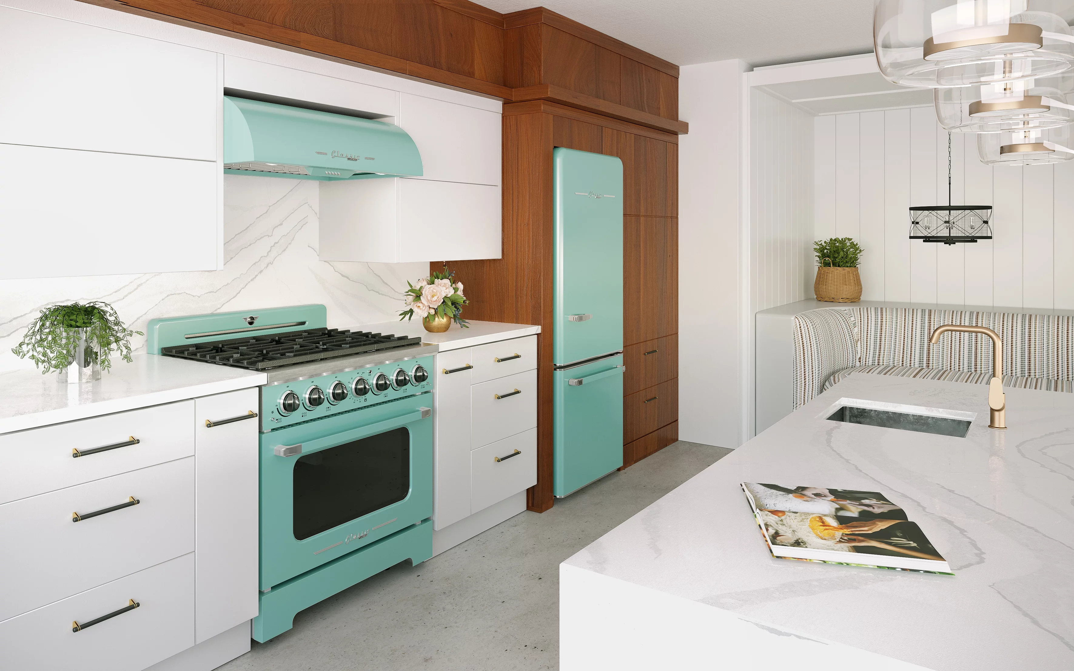 Unique Classic Retro 36" 5.2 cu/ft Freestanding Pro-Style Gas Range with Convection Oven and Sealed Burners