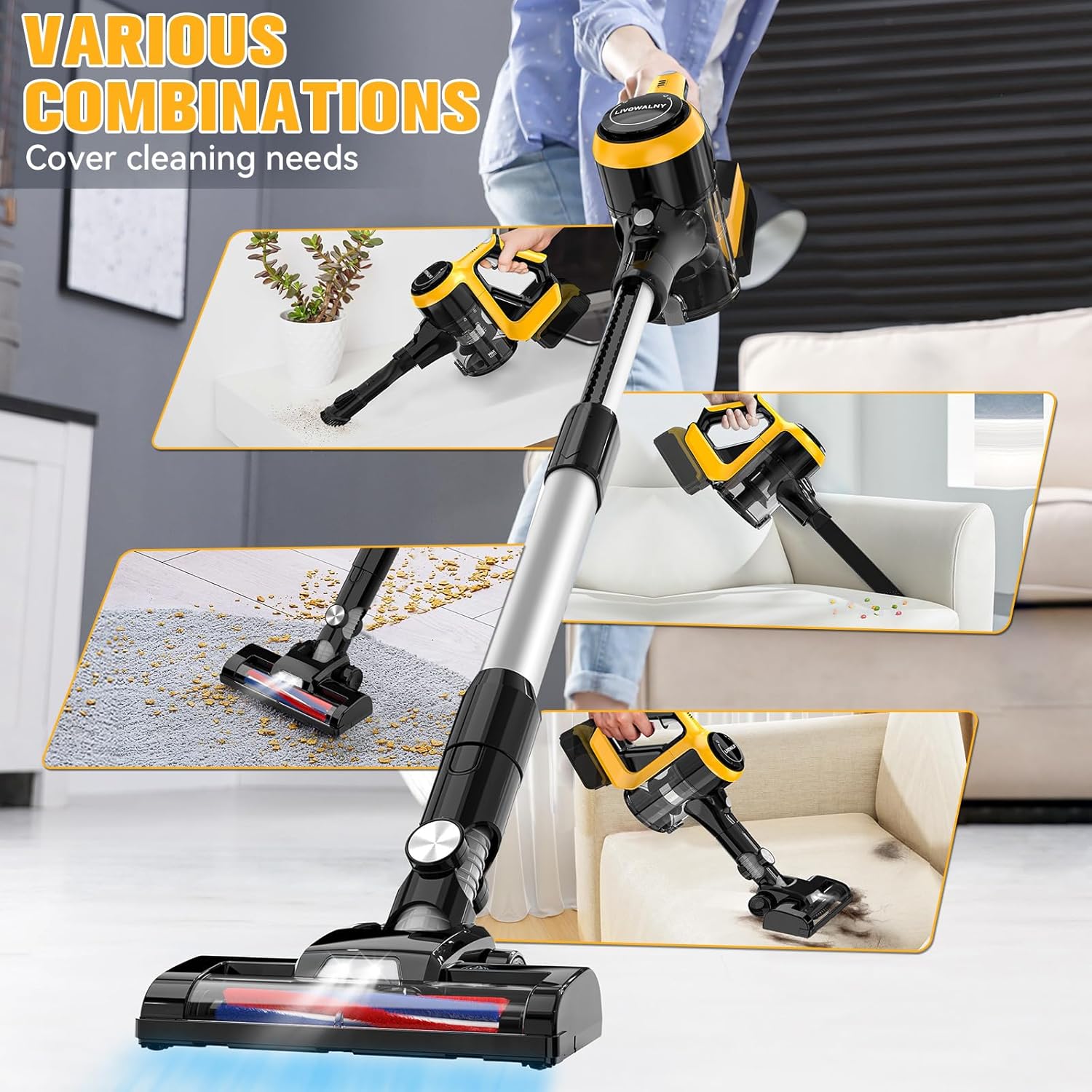 Cordless Vacuum Cleaner for DeWALT 20v/18v Battery (150W Upgraded)