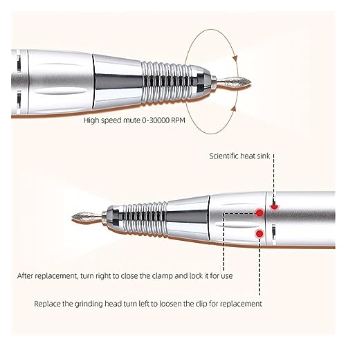 Nail Drill, 30000RPM Rechargeable Electric Nail Drill Machine with HD LCD Display Nail Master for Manicure Nail Art Tools Manicure Pedicure Tool, Nail Drill Bits Sanding Ba (Bianco